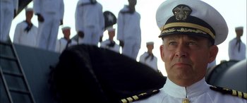 Movie still from “Pearl Harbor” (2001), directed by Michael Bay – A person wearing a uniform; Close Up shot, Low angle