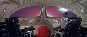 Movie still from “Planet of the Apes” (1968), directed by Franklin J. Schaffner – A view of the inside of a space ship; Medium shot, Low angle