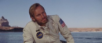 Movie still from “Planet of the Apes” (1968), directed by Franklin J. Schaffner – A person wearing a jacket; Close Up shot, Low angle