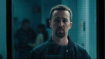 Movie still from “Pride and Glory” (2008), directed by Gavin O'Connor – A person wearing a black jacket; Close Up shot, Low angle