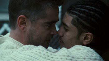 Movie still from “Pride and Glory” (2008), directed by Gavin O'Connor – A couple of people that are looking at one another; Close Up shot, Low angle