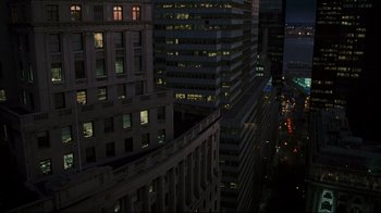 Movie still from “Pride and Glory” (2008), directed by Gavin O'Connor – A view of a city at night from above; Extreme Wide shot, High angle