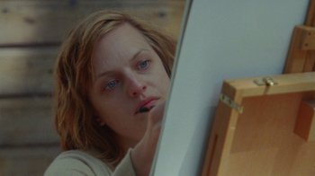 Movie still from “Queen of Earth” (2015), directed by Alex Ross Perry – A woman looking at herself in the mirror; Close Up shot, High angle
