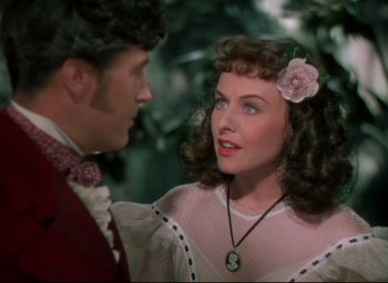 Movie still from “Reap the Wild Wind” (1942), directed by Cecil B. DeMille – A man and a woman talking to each other; Close Up shot, Over the shoulder angle