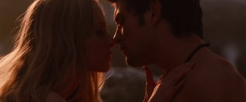 Movie still from “Red Riding Hood” (2011), directed by Catherine Hardwicke – A man and a woman are kissing in the dark; Close Up shot, Low angle