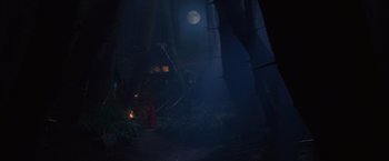 Movie still from “Red Riding Hood” (2011), directed by Catherine Hardwicke – A fire hydrant in the middle of a forest at night; Extreme Wide shot, Low angle