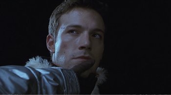 Movie still from “Reindeer Games” (2000), directed by John Frankenheimer – A person wearing a jacket; Close Up shot, High angle