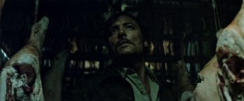 Movie still from “Road Games” (1981), directed by Richard Franklin – A person looking up at the sky; Close Up shot, Low angle