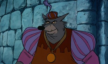 Movie still from “Robin Hood” (1973), directed by David Hand – A character from the animated film , the hunchback of notre - dame; Medium shot, Low angle