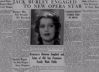 Movie still from “San Francisco” (1936), directed by W.S. Van Dyke – An old newspaper with a picture of an old woman; Extreme Close Up shot, High angle
