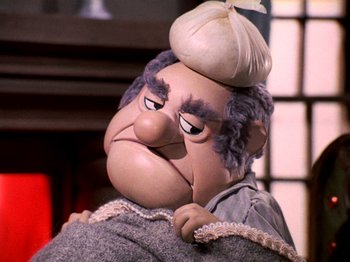 Movie still from “Santa Claus Is Comin' to Town” (1970), directed by Jules Bass – The head of a doll; Close Up shot, High angle