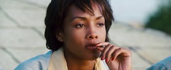 Movie still from “Set It Off” (1996), directed by F. Gary Gray – A person with her hand to her mouth; Close Up shot, High angle