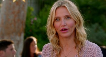 Movie still from “Sex Tape” (2014), directed by Jake Kasdan – A person wearing a pink shirt; Close Up shot, Over the shoulder angle