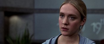 Movie still from “Shattered Glass” (2003), directed by Billy Ray – A person looking at the camera; Close Up shot, Over the shoulder angle