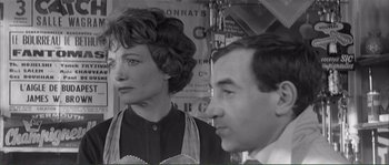 Movie still from “Shoot the Piano Player” (1960), directed by François Truffaut – An old photo of a woman and a man; Close Up shot, Over the shoulder angle