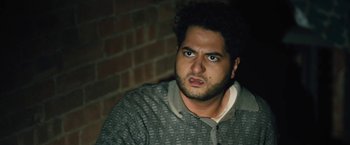 Movie still from “Skin” (2018), directed by Guy Nattiv – A person looking at the camera; Close Up shot, Over the shoulder angle