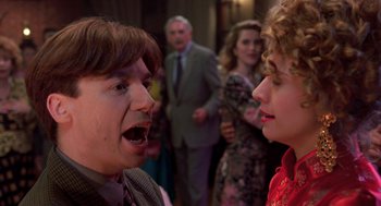 Movie still from “So I Married an Axe Murderer” (1993), directed by Thomas Schlamme – A man and a woman are talking to each other; Close Up shot, Over the shoulder angle