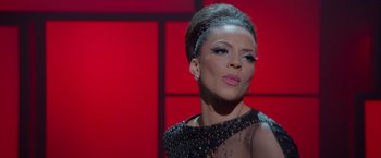 Movie still from “Sparkle” (2012), directed by Salim Akil – A woman in a black and silver dress; Close Up shot, Low angle