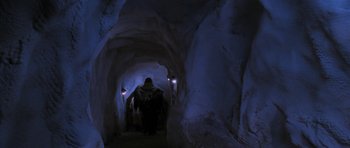 Movie still from “Star Trek VI: The Undiscovered Country” (1991), directed by Nicholas Meyer – A group of people walking through a tunnel; Extreme Wide shot, Low angle