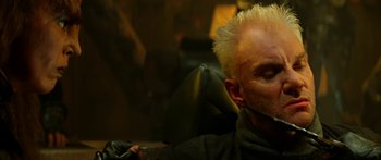 Movie still from “Star Trek: Generations” (1994), directed by David Carson – A person sitting in a car; Close Up shot, Low angle