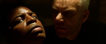 Movie still from “Star Trek: Generations” (1994), directed by David Carson – A man and a woman staring at each other; Close Up shot, Low angle