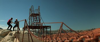 Movie still from “Star Trek: Generations” (1994), directed by David Carson – An iron structure in the middle of the desert; Extreme Wide shot, Low angle