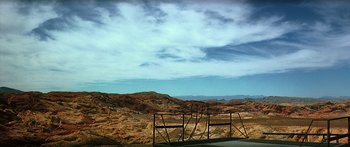 Movie still from “Star Trek: Generations” (1994), directed by David Carson – An open gate in the middle of the desert; Extreme Wide shot, Low angle