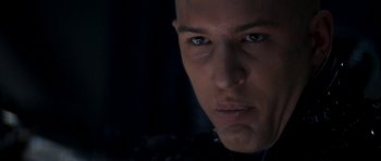 A man's face in the dark
