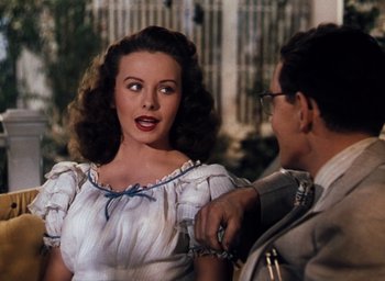 Movie still from “State Fair” (1945), directed by Walter Lang – A man and a woman talking to each other; Close Up shot, Over the shoulder angle