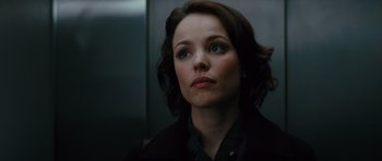 Movie still from “State of Play” (2009), directed by Kevin Macdonald – A person with short brown hair; Close Up shot, Low angle