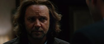 Movie still from “State of Play” (2009), directed by Kevin Macdonald – A person with long hair; Close Up shot, Low angle