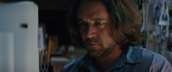 Movie still from “State of Play” (2009), directed by Kevin Macdonald – A person with long hair; Close Up shot, Low angle