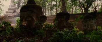 Movie still from “Stealth” (2005), directed by Rob Cohen – A view of a forest from the ground up; Extreme Wide shot, Low angle