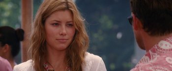 Movie still from “Stealth” (2005), directed by Rob Cohen – A person with long hair; Close Up shot, Over the shoulder angle