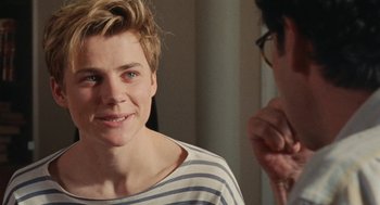 Movie still from “Summer of 85” (2020), directed by François Ozon – A man and a woman talking to each other; Close Up shot, Over the shoulder angle