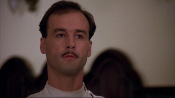 Movie still from “Sunshine” (1999), directed by István Szabó – A person with a mustache; Close Up shot, Low angle