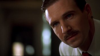 Movie still from “Sunshine” (1999), directed by István Szabó – A person with a mustache; Close Up shot, Low angle