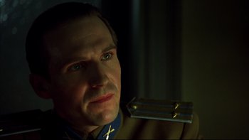 Movie still from “Sunshine” (1999), directed by István Szabó – A person wearing a military uniform; Close Up shot, Low angle