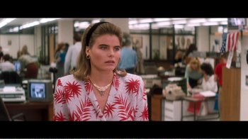 Movie still from “Superman IV: The Quest for Peace” (1987), directed by Sidney J. Furie – A person wearing a red and white shirt; Medium shot, Over the shoulder angle