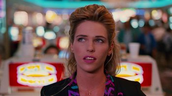 Movie still from “Swingers” (1996), directed by Doug Liman – A person wearing a jacket; Close Up shot, Over the shoulder angle