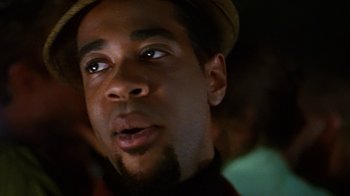 Movie still from “Swingers” (1996), directed by Doug Liman – A person wearing a hat; Close Up shot, Low angle