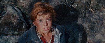 Movie still from “Swiss Family Robinson” (1960), directed by Ken Annakin – A person with short hair; Close Up shot, High angle
