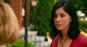 Movie still from “Take This Waltz” (2011), directed by Sarah Polley – A person wearing a red shirt; Close Up shot, Over the shoulder angle