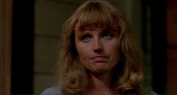 Movie still from “Tender Mercies” (1983), directed by Bruce Beresford – A person with long blonde hair; Close Up shot, Low angle