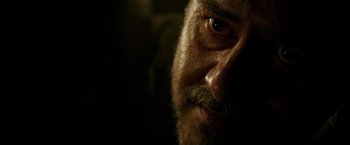 Movie still from “The 33” (2015), directed by Patricia Riggen – A person with a beard; Extreme Close Up shot, Low angle