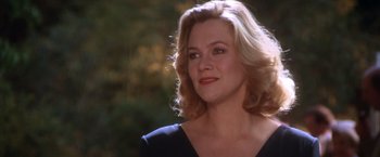 Movie still from “The Accidental Tourist” (1988), directed by Lawrence Kasdan – A person with blonde hair; Close Up shot, Low angle