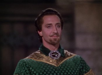 Movie still from “The Adventures of Robin Hood” (1938), directed by William Keighley – A person with a beard; Close Up shot, High angle