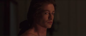Movie still from “The Affair of the Necklace” (2001), directed by Charles Shyer – A person with long brown hair; Close Up shot, Over the shoulder angle