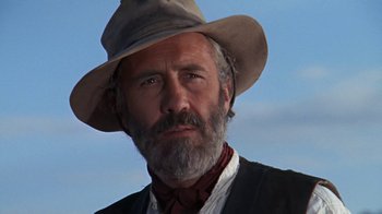 Movie still from “The Ballad of Cable Hogue” (1970), directed by Sam Peckinpah – A person wearing a hat; Close Up shot, Low angle