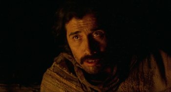 Movie still from “The Ballad of Gregorio Cortez” (1982), directed by Robert M. Young – A person with a beard; Close Up shot, Low angle